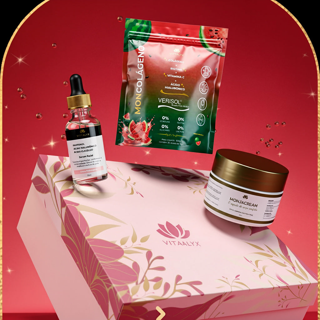 KIT BELEZA (Moncolágeno+MonjaCream+Sérum)